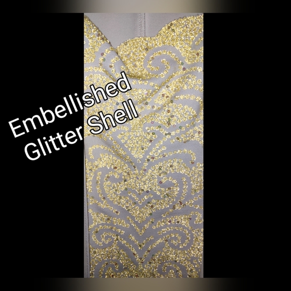 Classy 2pc Gold Glitter  Blouse + Shell set - Picture 9 of 17